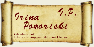 Irina Pomoriški vizit kartica